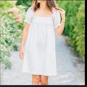 Faherty Organic Cotton Shift Ramona Dress In Egret Size Medium European Summer